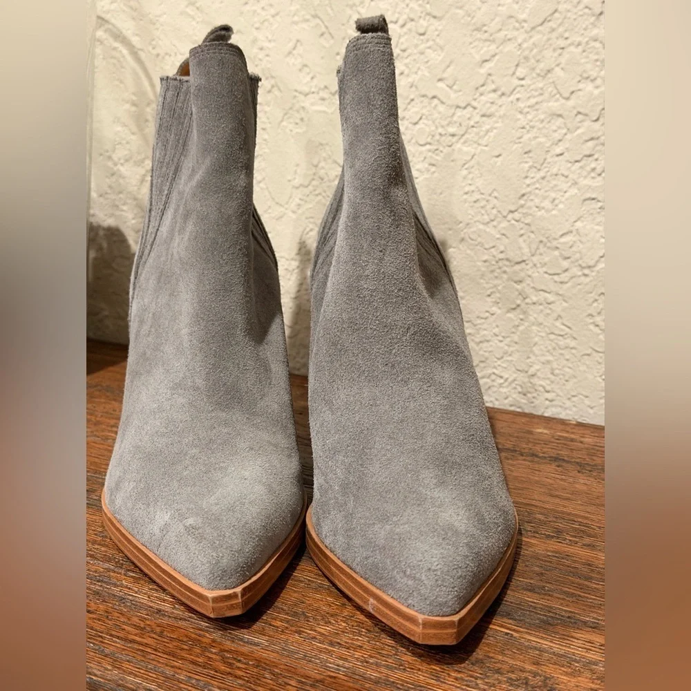 MARC FISHER Women's Suede Leather Gadri Boho Ankle Boots Booties Sz10M